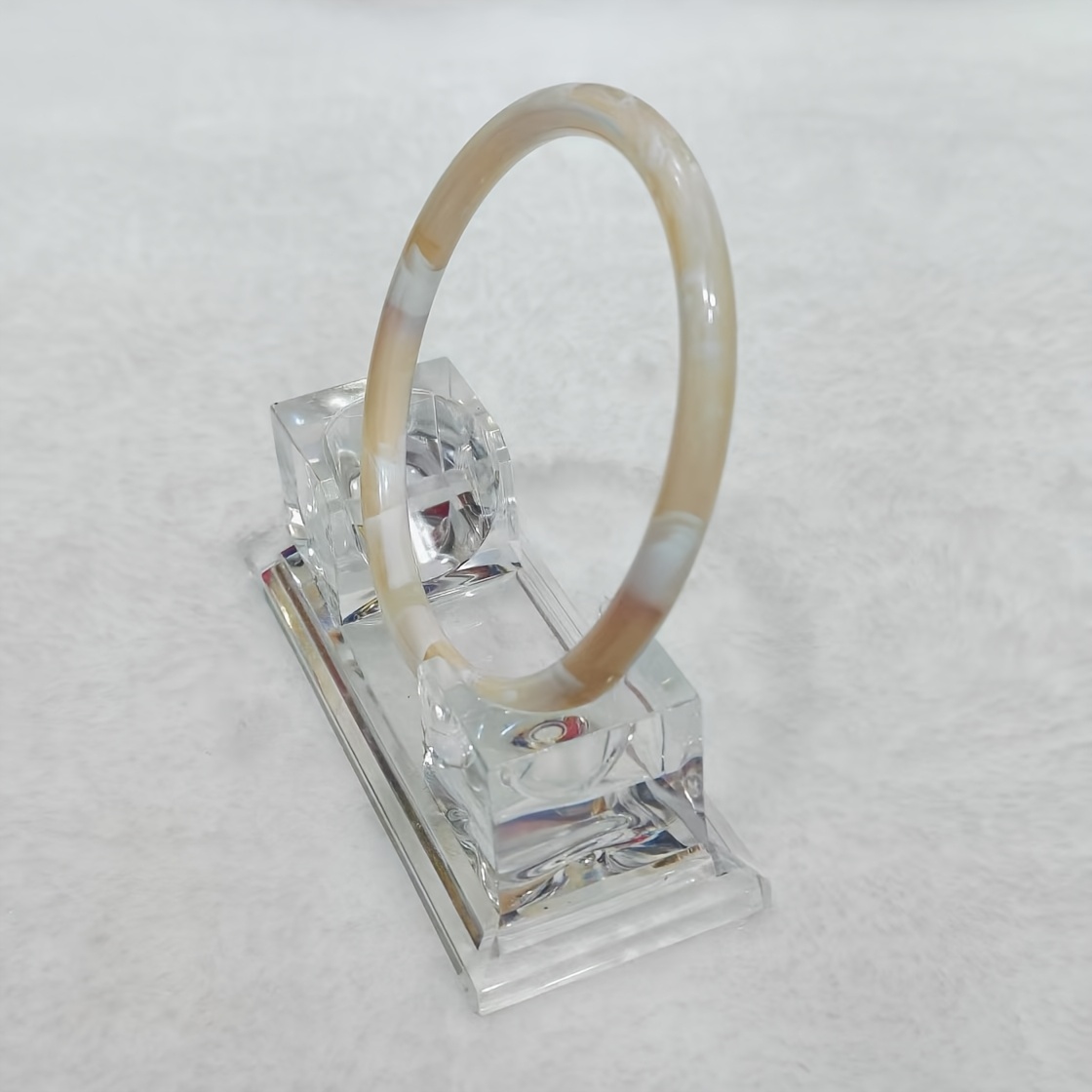 Two Tone Resin Bracelet Boho Spiral Pattern Unplated Inlay for Women