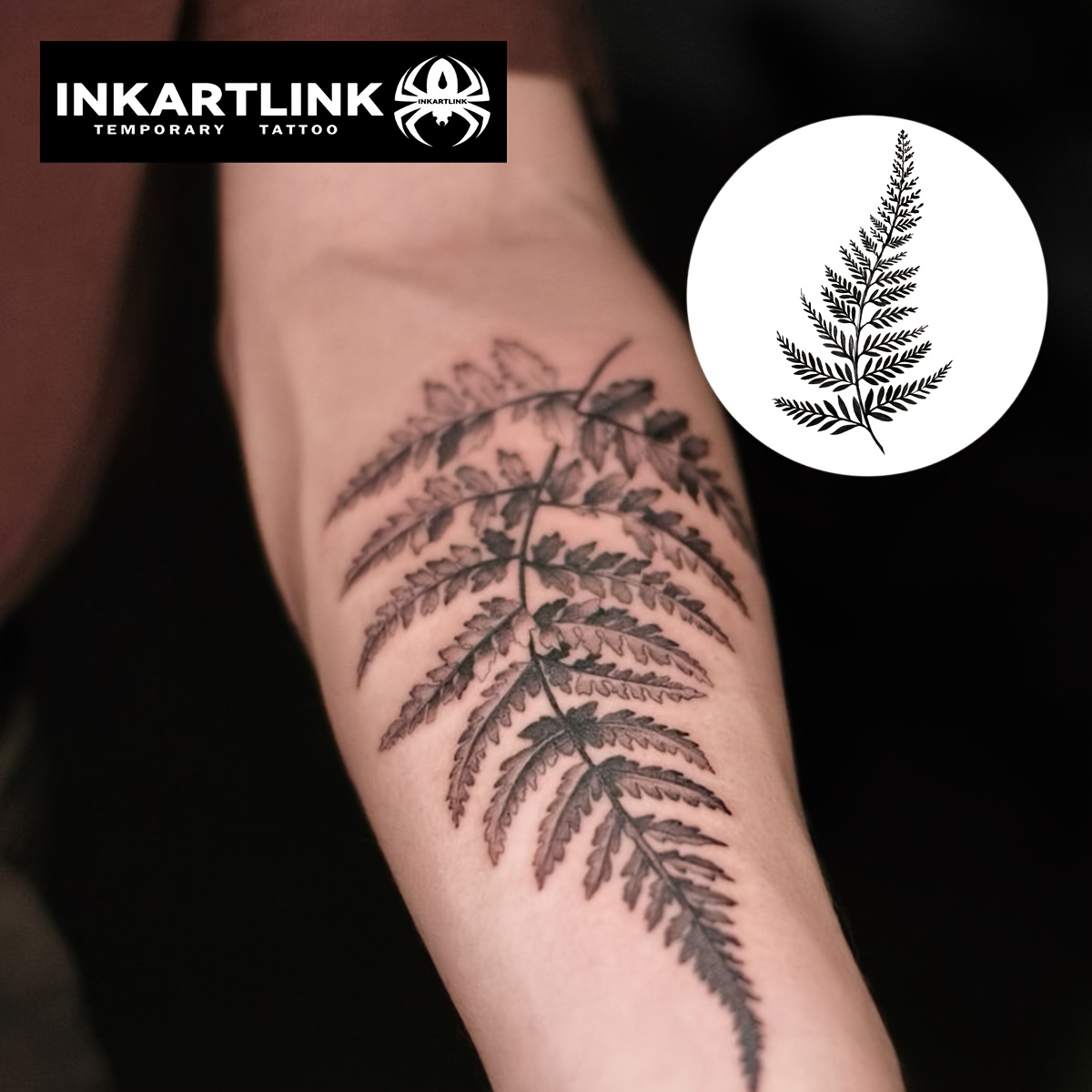 Inkartlink Technology Tattoo, Semi-permanent Tattoo, Leaf, Realistic Tattoo, Tattoo, Temporary Tattoo, Fake Tattoo, Waterproof, Authentic Tattoo , Niche Design Tattoo, Botanical Tattoo