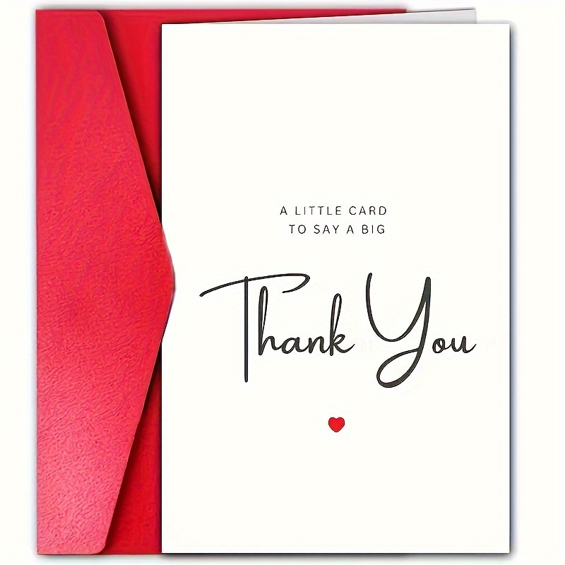 

1pc Elegant Thank You Card With Envelope - "a Little Card To Say A Big Thank You" Message - Ideal For Teachers, , Friends, And Colleagues - Creative Text Design For Gratitude, Appreciation Gifts