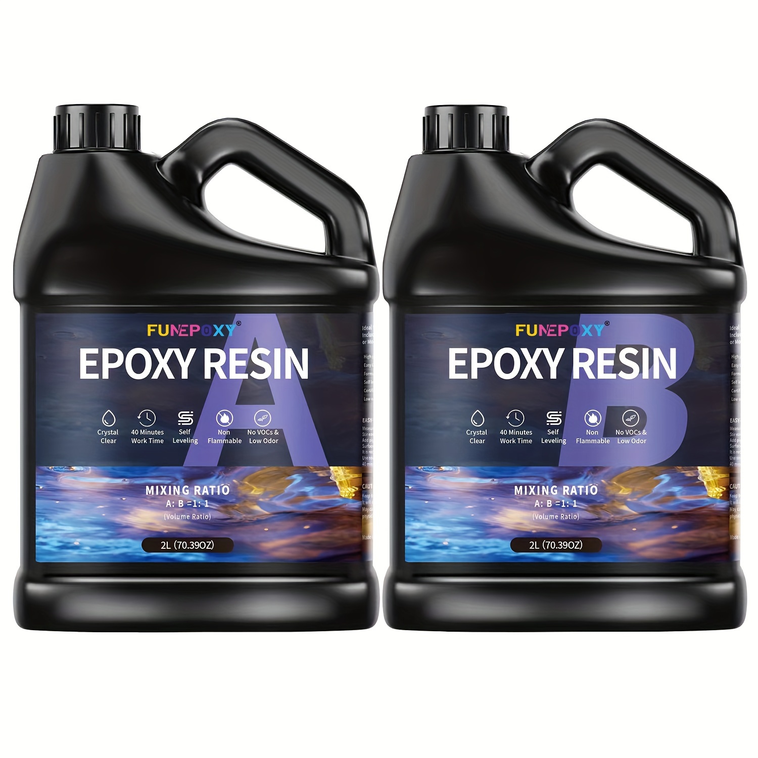 

1 Gallon (0.5 Gal A+ 0.5 Gal B) Crystal Clear Epoxy Resin Kit For Table Top Epoxy Resin - 4l Kit