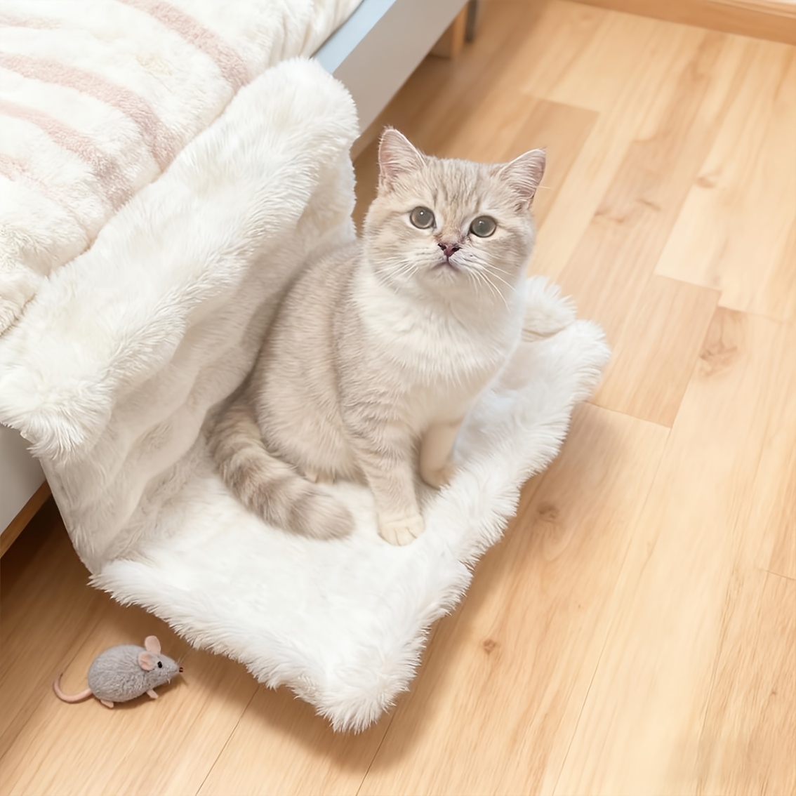 1 hamac moelleux pour chat - lit de couchage pour animal avec coussin doux et housse amovible lavable - tissu en polyester résistant et base antidérapante - installation stable sans perçage - utilisation toute saison pour canapé/bord de lit/appui de fenêtre