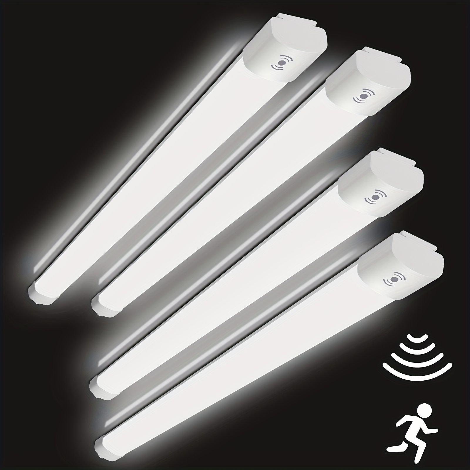 Image of 4-pack 120cm Led Tube Lights, Ceiling Workshop Lights With Motion Sensor, 36w, 4000k, Suitable For Living Room, Warehouse, Garage, Balcony, And More