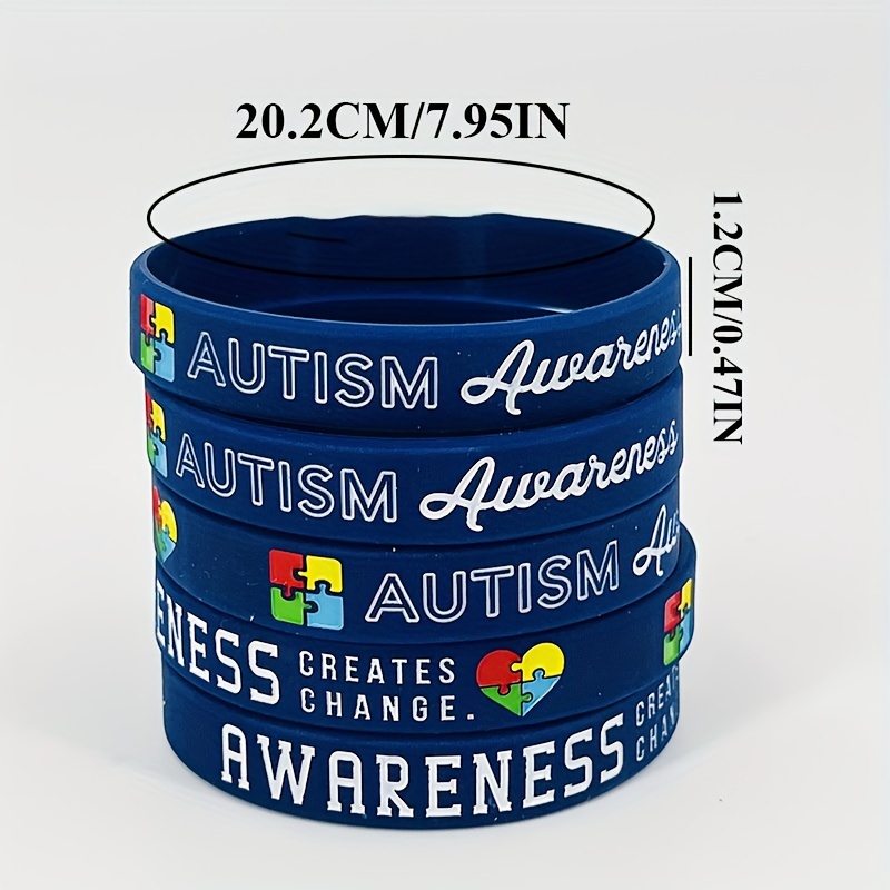 

Autism Awareness Silicone Wristbands, Supportive Sports Bracelet, Personalized Gift For Holidays And Birthdays, Inspirational Wrist Strap For And Change