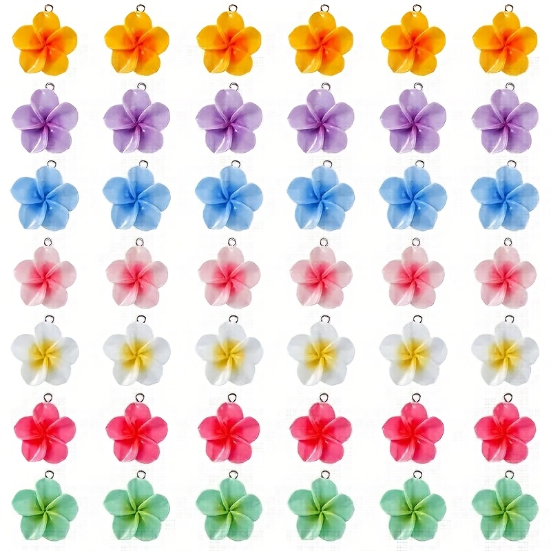 25pcs Vibrant Resin Flower Charms for DIY Jewellery Making
