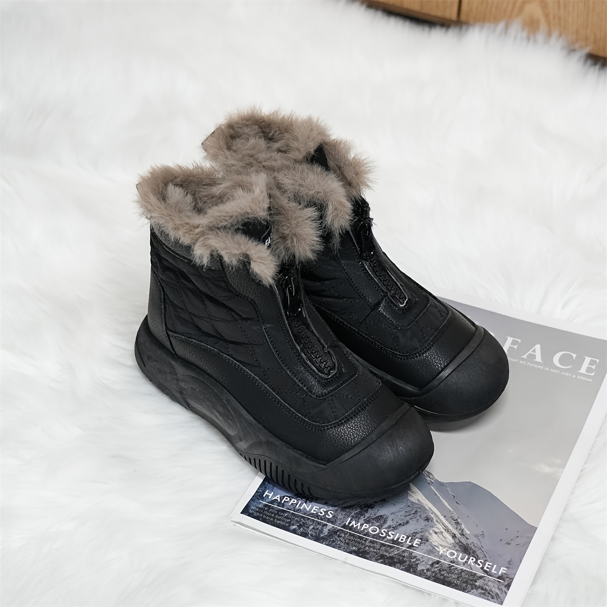 new fashionable versatile trendy short boots     low price outdoor warm winter high top casual ankle shoes Product details 6