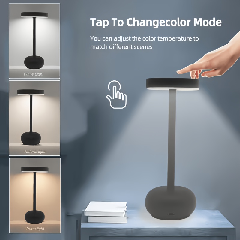 LED Desk Lamp with Three-Color Dimmable Touch Control