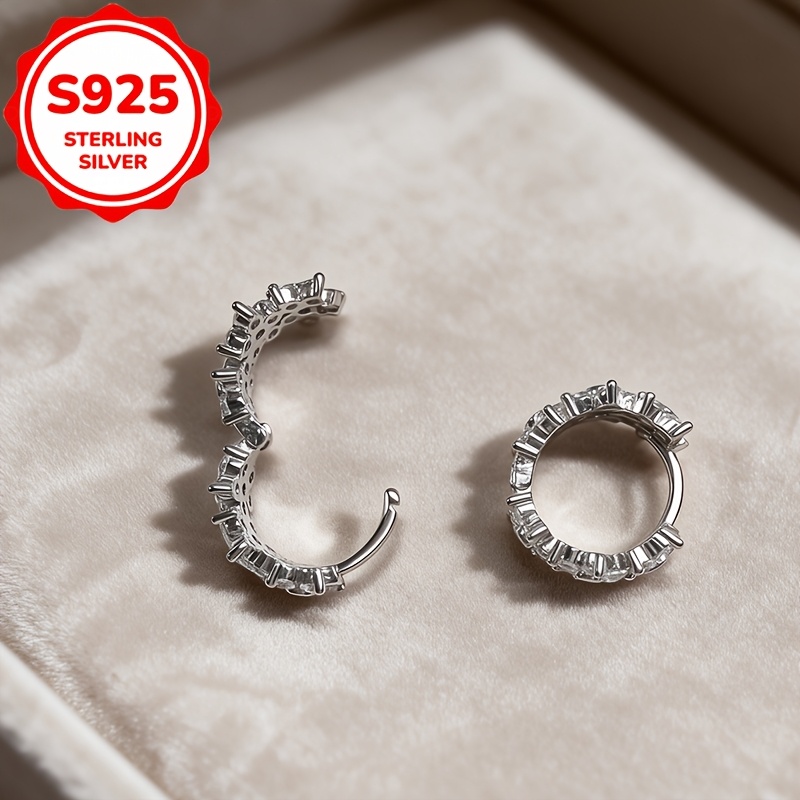 Women's S925 Silver Full-Drill Earrings, Light Luxury Design