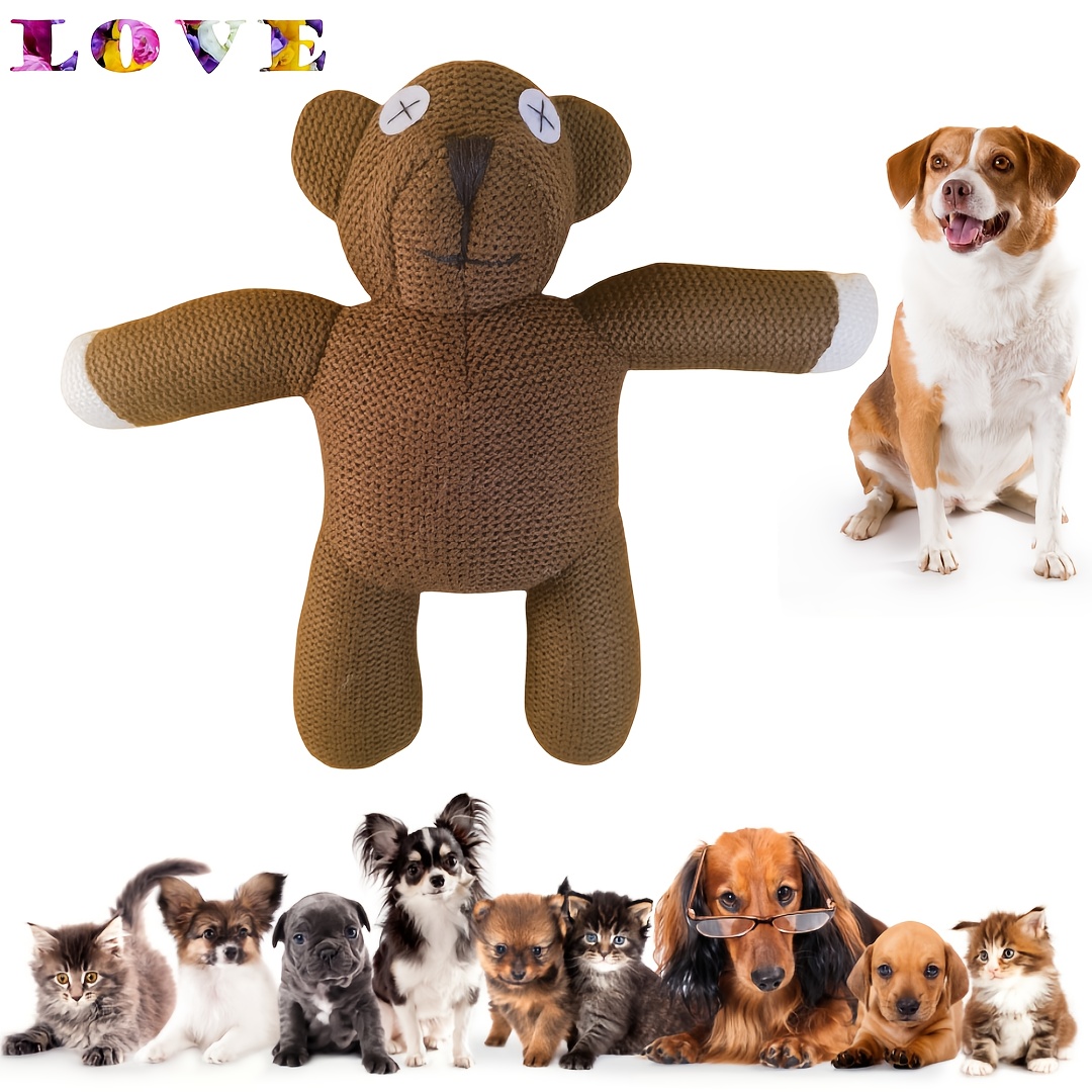 Soft Durable Plush Teddy Bear Dog Toy Bite-Resistant, PP Filled, Cute  Brown with Stitched Eyes Limbs Small to Medium Breeds, Ideal for  Play,