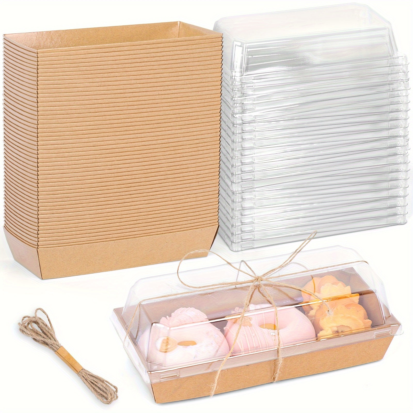 

Shindel 96pcs Charcuterie Boxes, To Container Small Paper Bakery Boxes Treat Box With Clear Lid For Sandwich Dessert Cake Slice