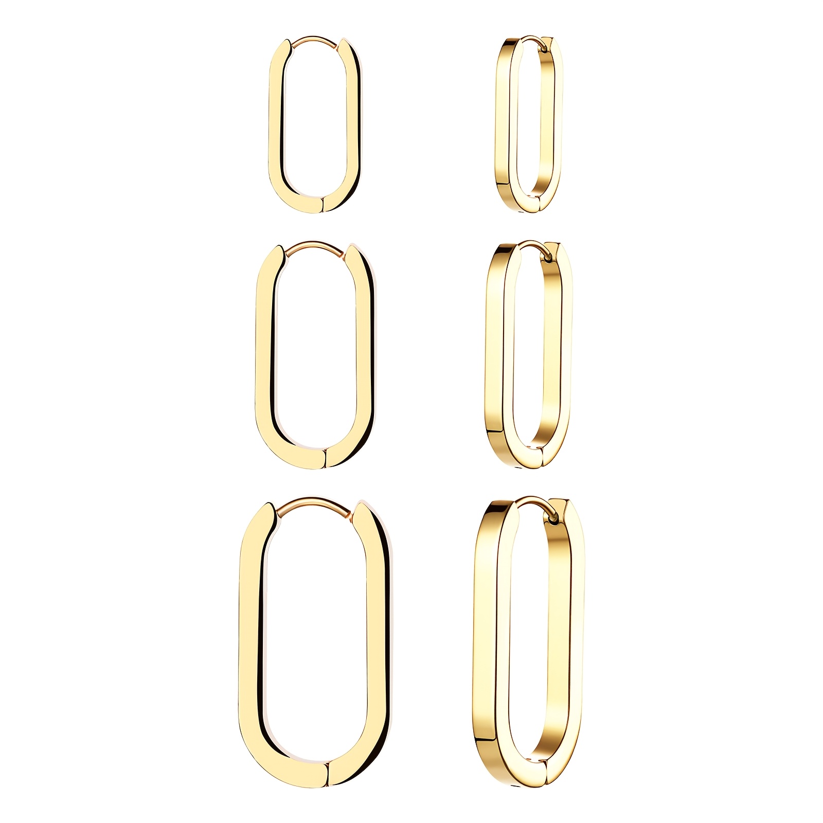 The Easy Square Hoop Earrings And 3 Pairs Of Rectangular Earrings Make A Perfect Gift For Mothers, Sisters, , Or , Suitable For Birthdays, Anniversaries, Holidays, Or Other Special Occasions