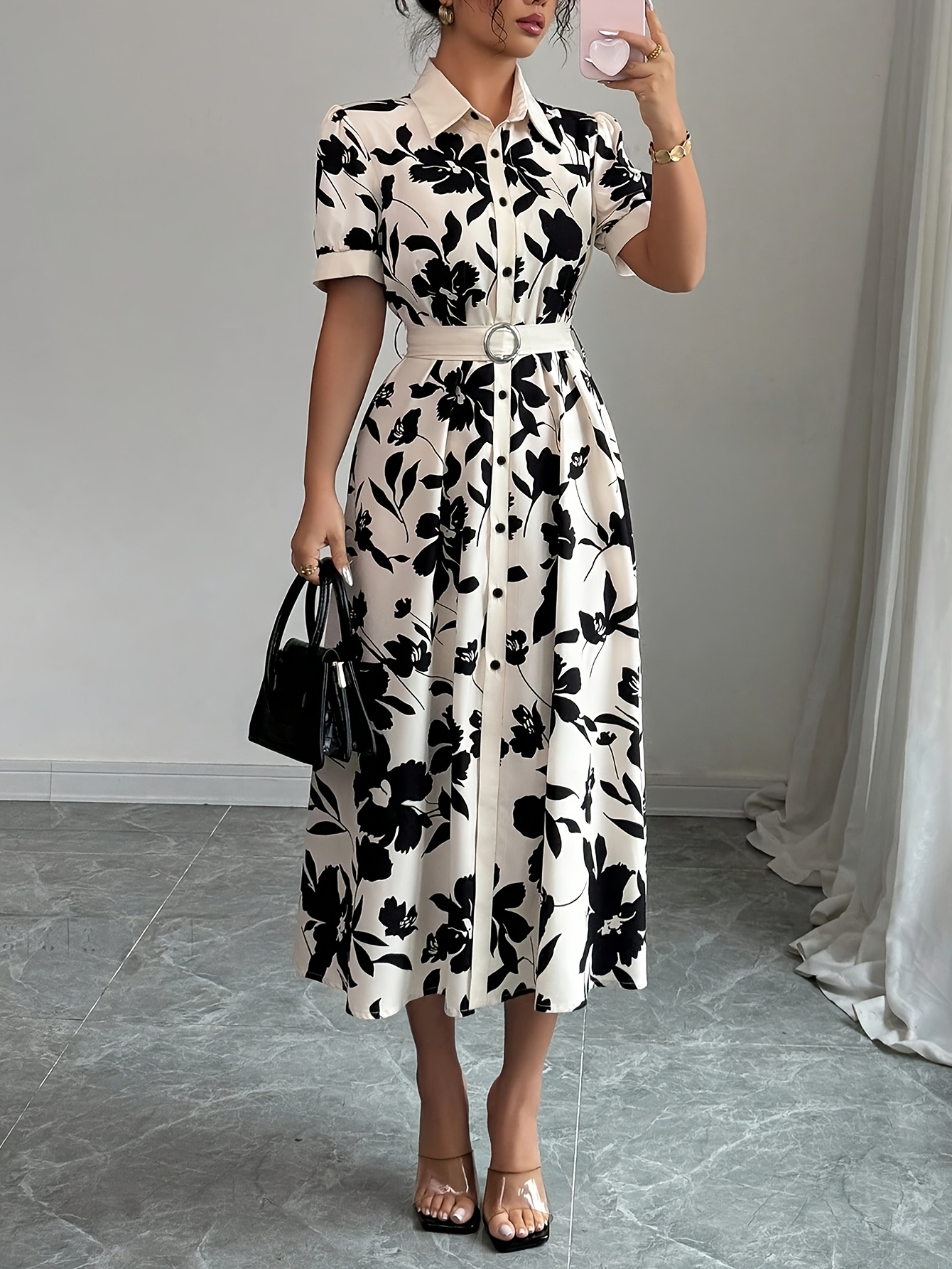 white black dress women sold on Temu Canada