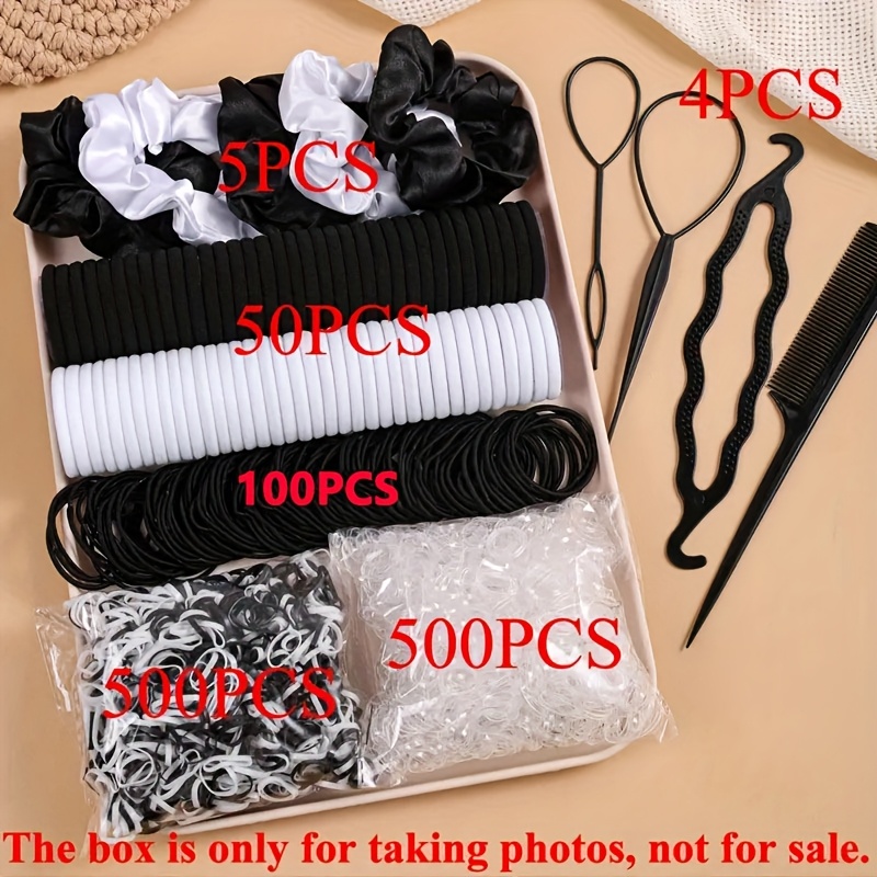 1159pcs Women's Hair Tie Set, High Elasticity Ponytail Holders, Simple And Elegant, Hair-friendly Hair Ties