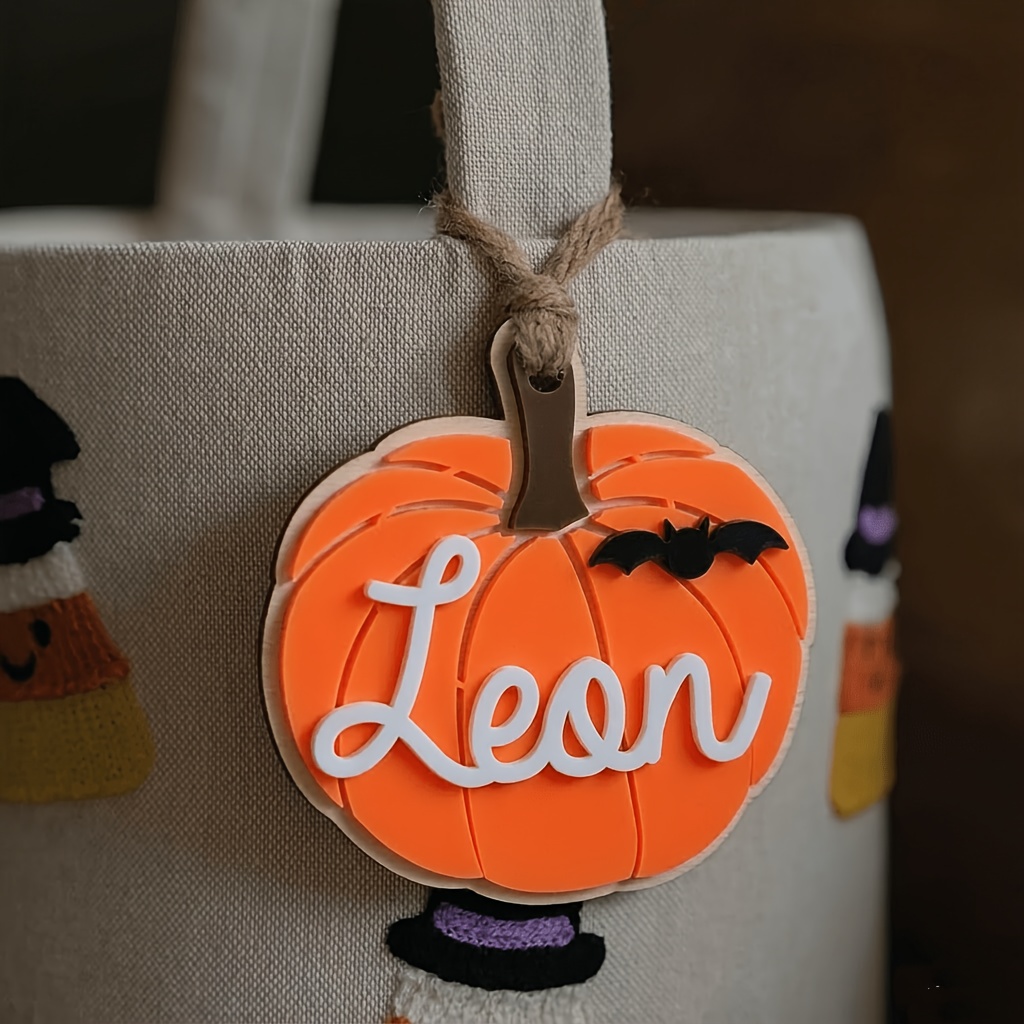 TEMU Custom Halloween Personalized Decoration Tag, Pumpkin Tag, Personalized Halloween Basket Label, Horror Season Tag, Personalized Name Decoration