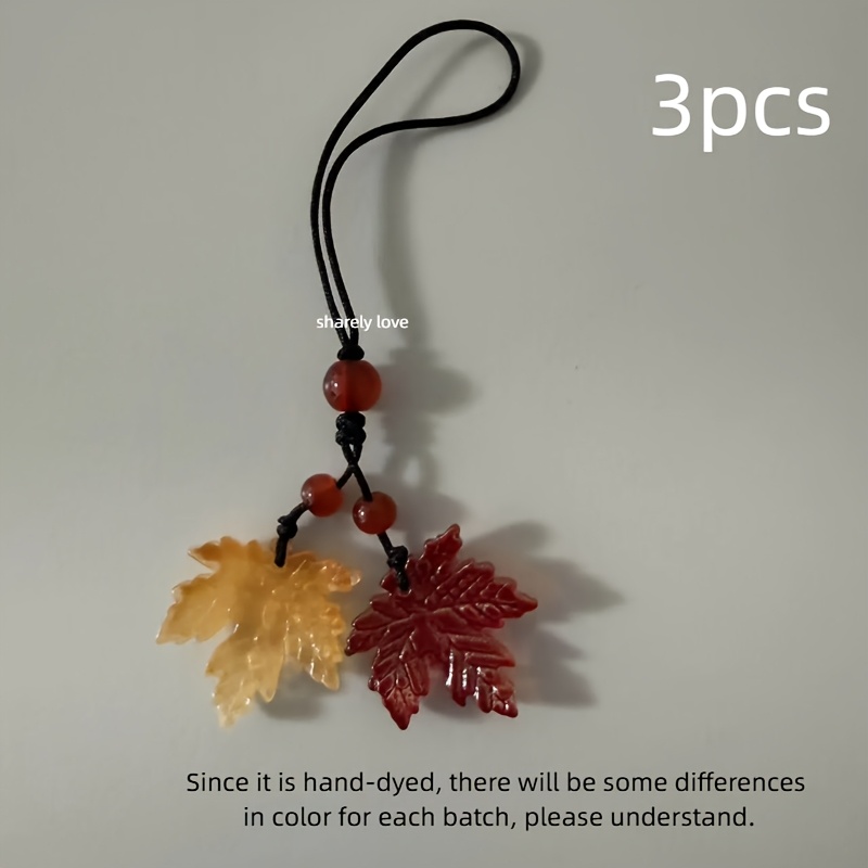 TEMU Autumn Maple Leaf Phone Charm, Chinese Style Pendant, Bag And Camera Decoration, Versatile And Easy Ccd Accessory, Camera Decoration, Gift For ,