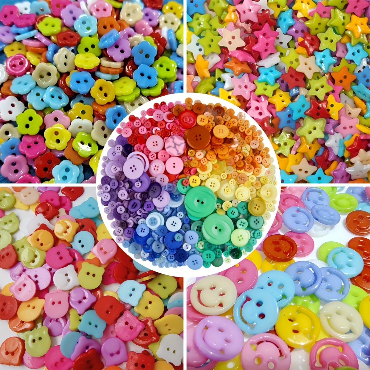 

200pcs Resin Button Assortment - Colors & Sizes For Diy Crafts, Art Projects, And Clothing Sewing Accessories, Sewing Supplies Accessories, Crafts, Release