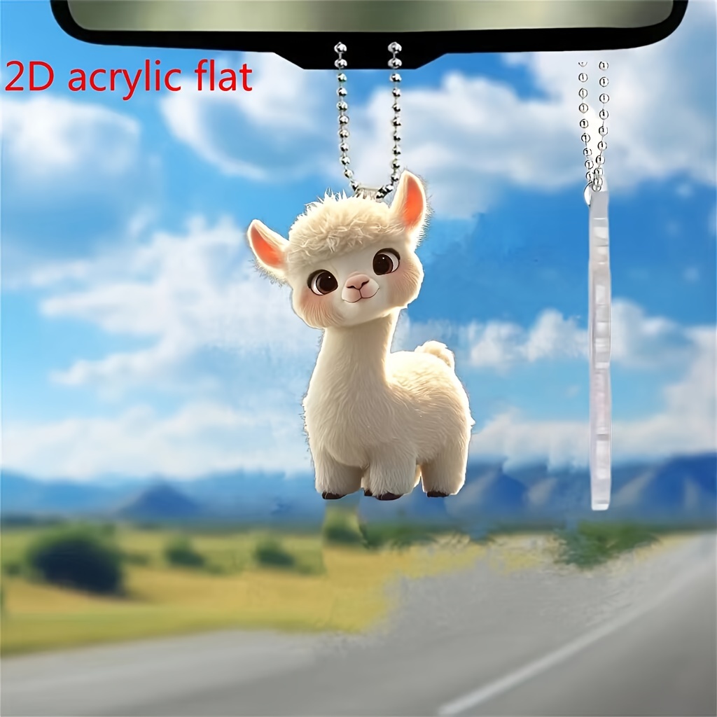 

featherless Design" Charming Alpaca Acrylic Pendant - Versatile 2d Decor For Home, Kitchen, Car Mirror, Bags & Keychains - Perfect Small Gift Idea