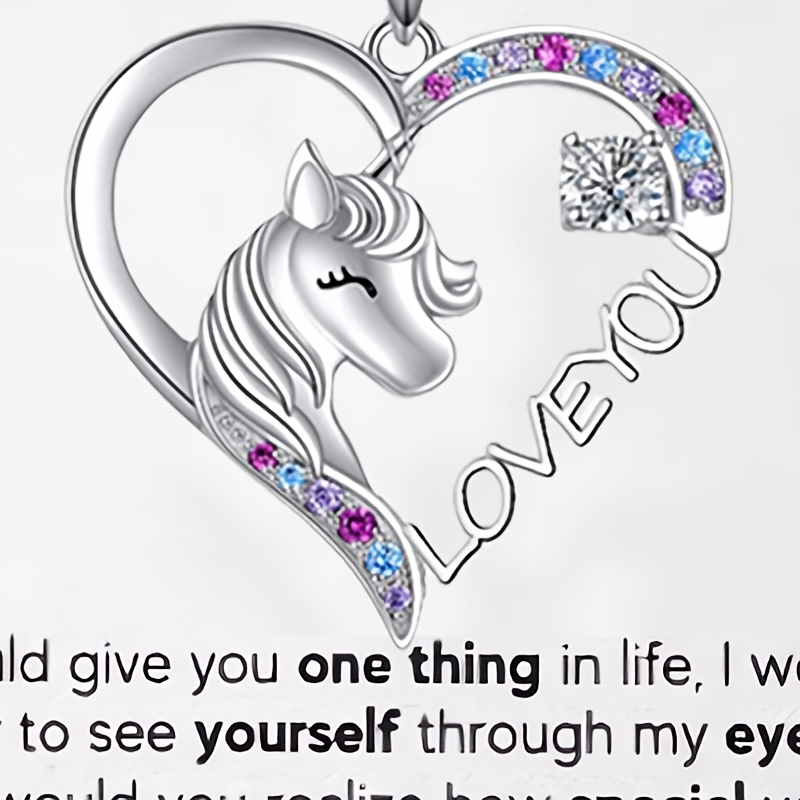 

2pcs/set Card + Pendant Necklace Unicorn Necklace Suitable For Birthday, Christmas, And New Year Holiday Gifts For Daughters And Granddaughters