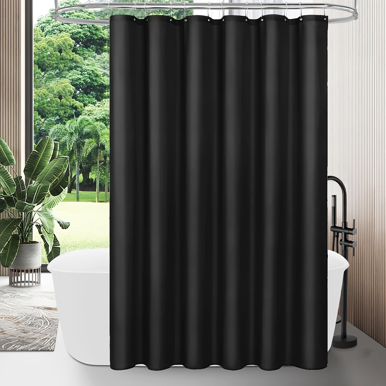 

1pc Curtain , Curtain For Bathroom Decor, Water-repellent And Washable, 12 Plastic