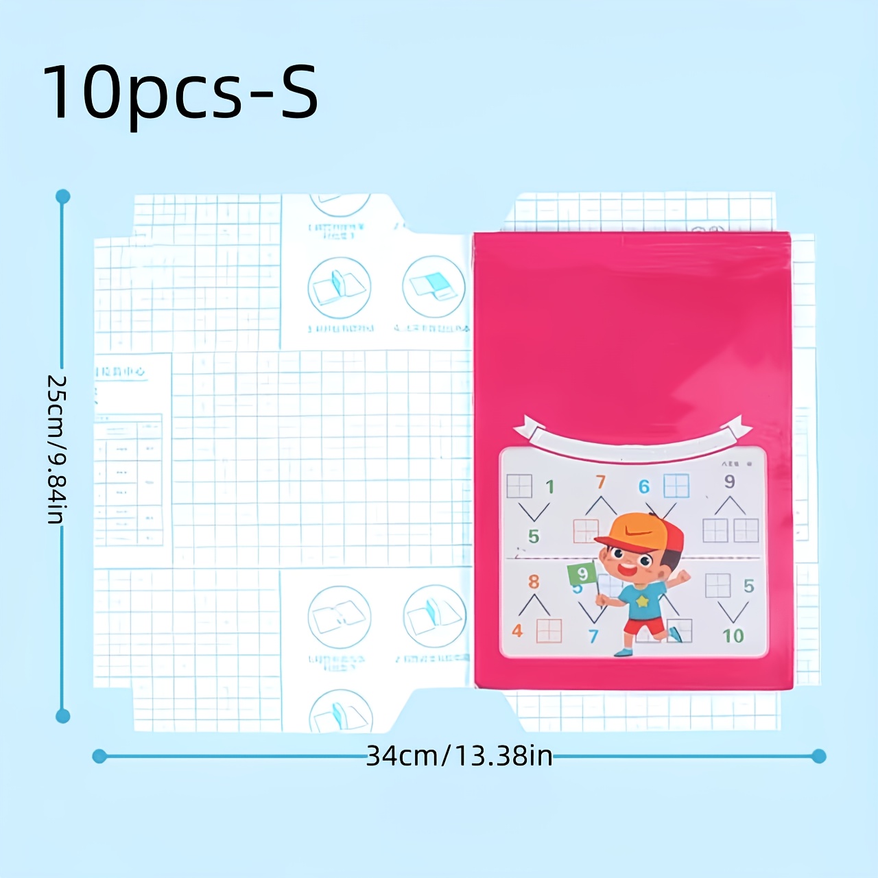 TEMU 10pcs Self-adhesive Book Cover Protectors, Transparent Frosted Film Pouch Dust-proof Book Cover, Back-to-school Supplies Book Cover (random