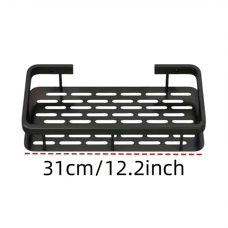 TEMU 1pc Aluminum Wall Hanging Shower Caddy Shelf, Rustproof Strong Suction Cup, Space- Bathroom Organizer, Punch-free Shampoo Gel Holder For