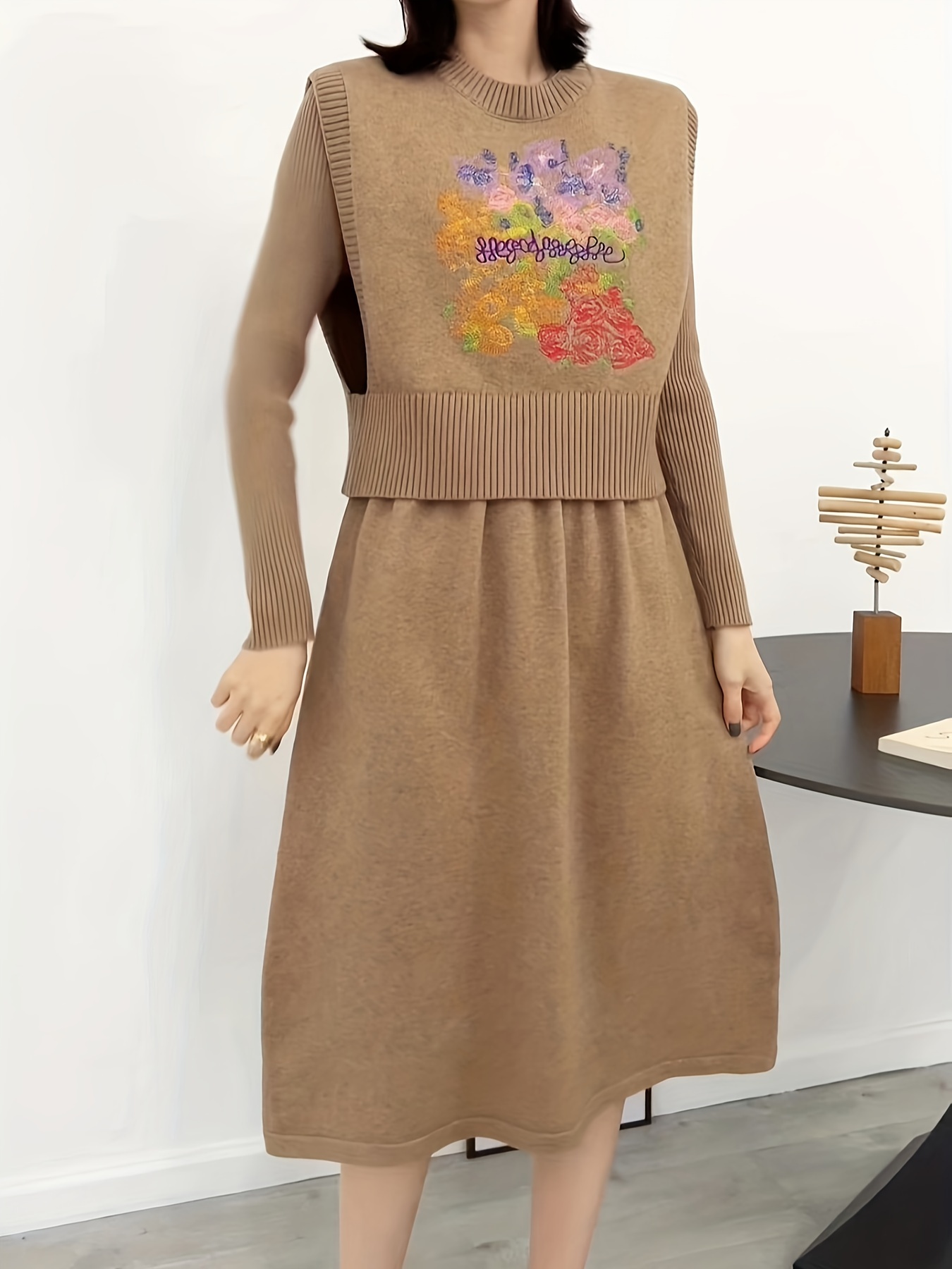 nouveau ensemble tricoté haut gamme femmes comprenant gilet Temu