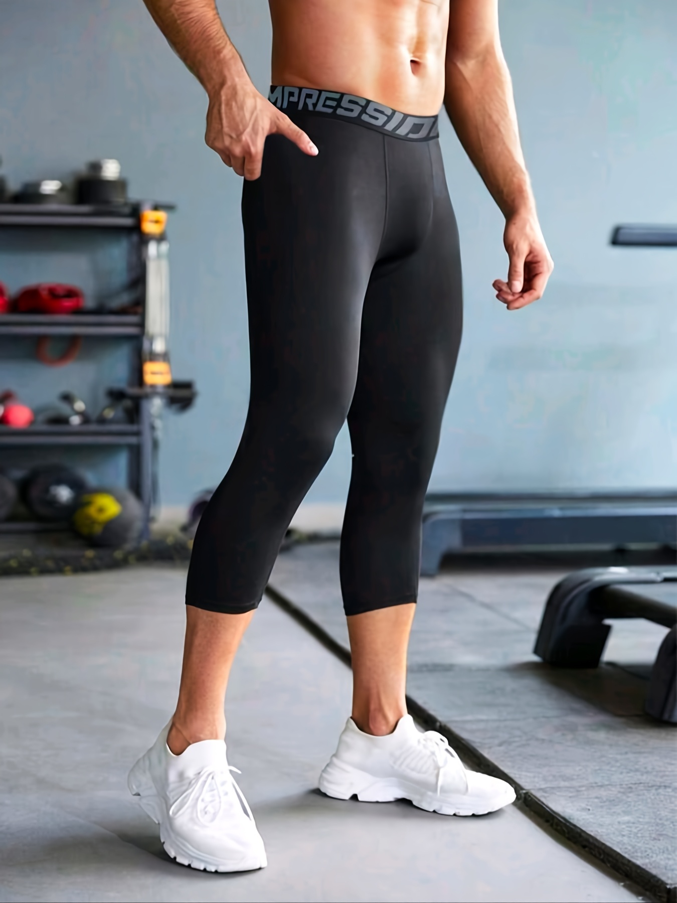 piezas leggins cortas compresión elasticidad hombre Temu
