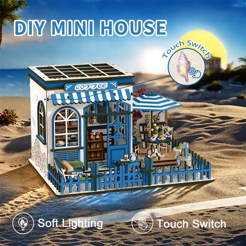 book nook kit new small house santorini sunshine 3d small house model handmade assembly 3d puzzle