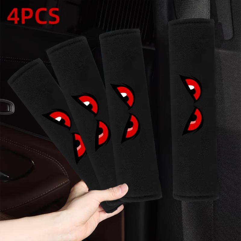 TEMU 4pcs Set Of Car Seat Belt Pads, Soft Seat Belt Protectors, Comfortable Shoulder Strap Covers, Black, Suitable For Car Soft Comfortable Shoulder