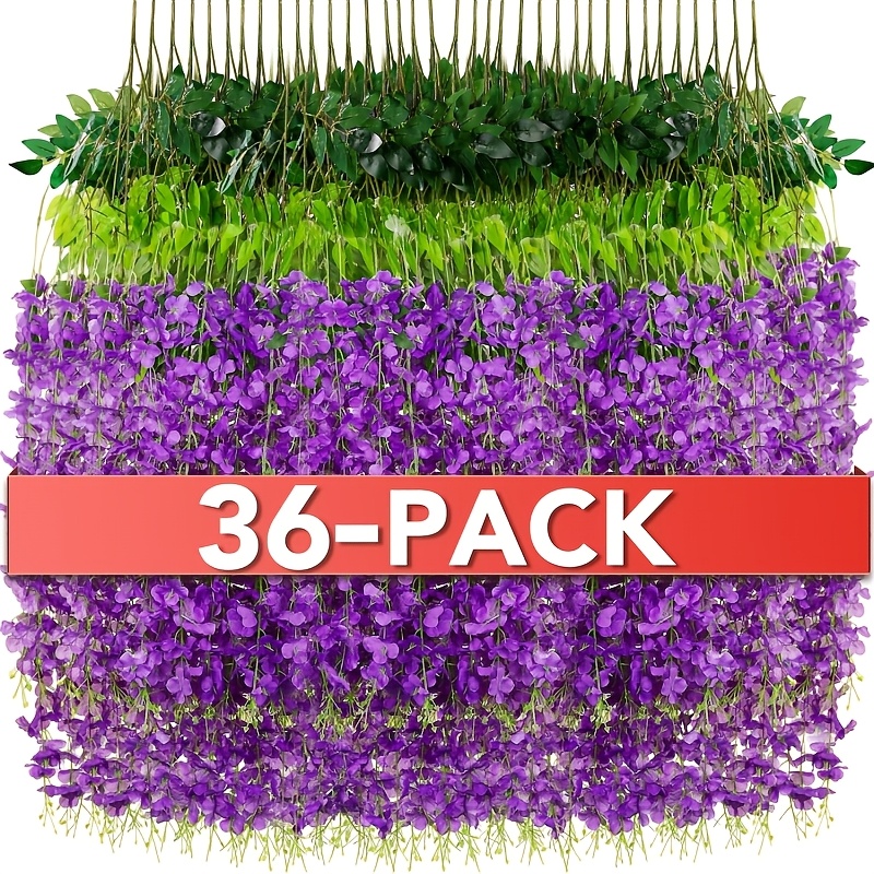 

Spring Wisteria Hanging Flowers, Hanging Flowers, Wisteria, Fake Hanging Flowers, Fake Wisteria, Hanging Flowers For Decoration, Wedding, Garden, Wall Decoration, 3.6 Feet Long(36, Purple)