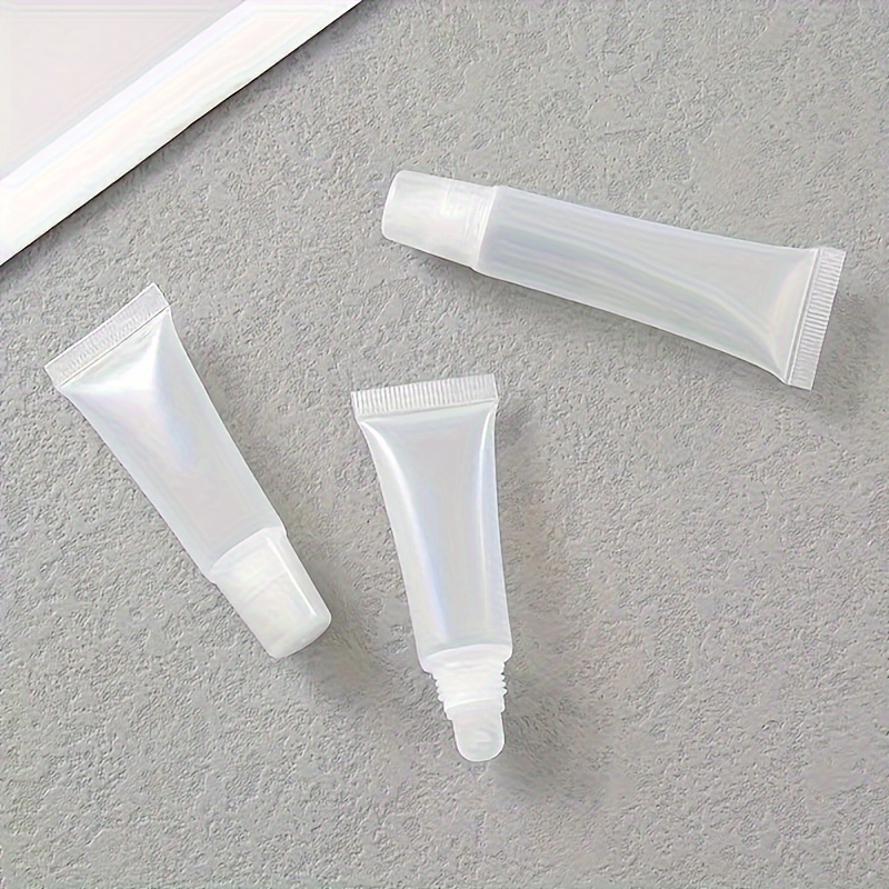 

5/10pcs 8/10/15ml Lip Balm Tubes, Twist Cap Slanted/ Round Tip Empty Plastic Tubes For Cosmetics, Travel Size Refillable Soft Squeeze Containers