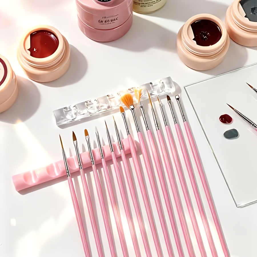 17pcs Dxebig Professional Nail Art Brush & Color Palette System