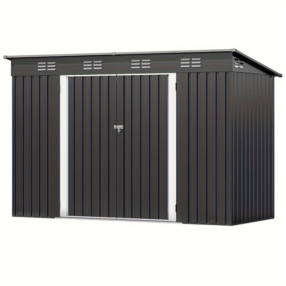 

9.1ft X 4.2ft Outdoor Storage Shed, Large Metal Tool Shed, Heavy-duty Storage Shed