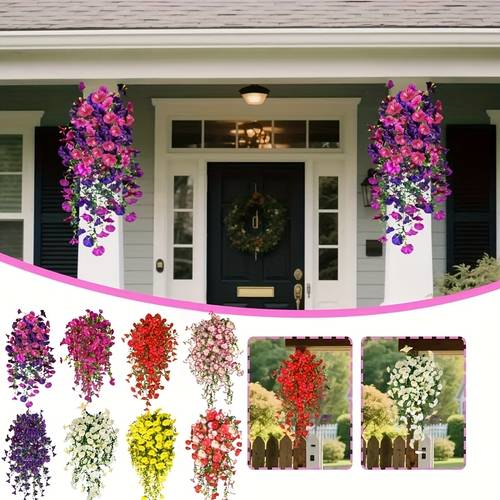 6pcs of realistic hanging plants suitable for outdoor and indoor decoration to tie festive decorative vine home furnishings suitable for home decoration weddings graduation display