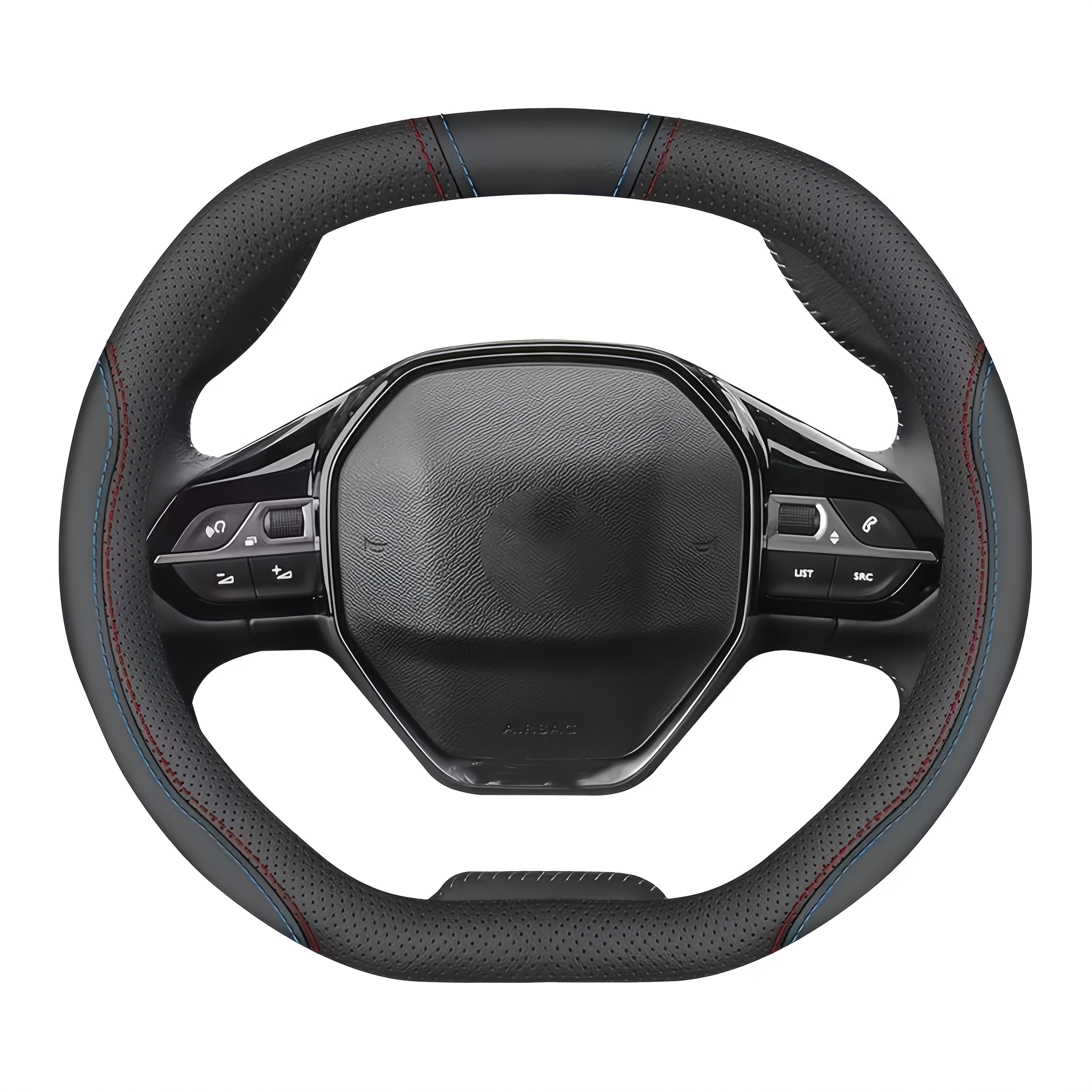 TEMU Premium Steering Wheel Cover For /4008/5008 - Non-slip Grip, Durable Faux Leather, Protection, Fashionable , Vehicle Interior Upgrade | Sporty