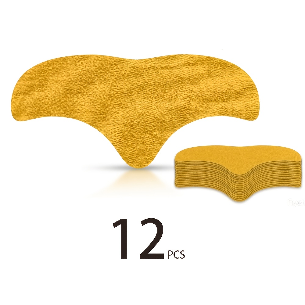 12pcs Forehead Wrinkle Patches, Light Yellow Invisible Firming Facial Strips, Smooth Forehead Wrinkles, Alcohol-free -friendly Patches For Types Lifting, Smoothing, Wrinkles/