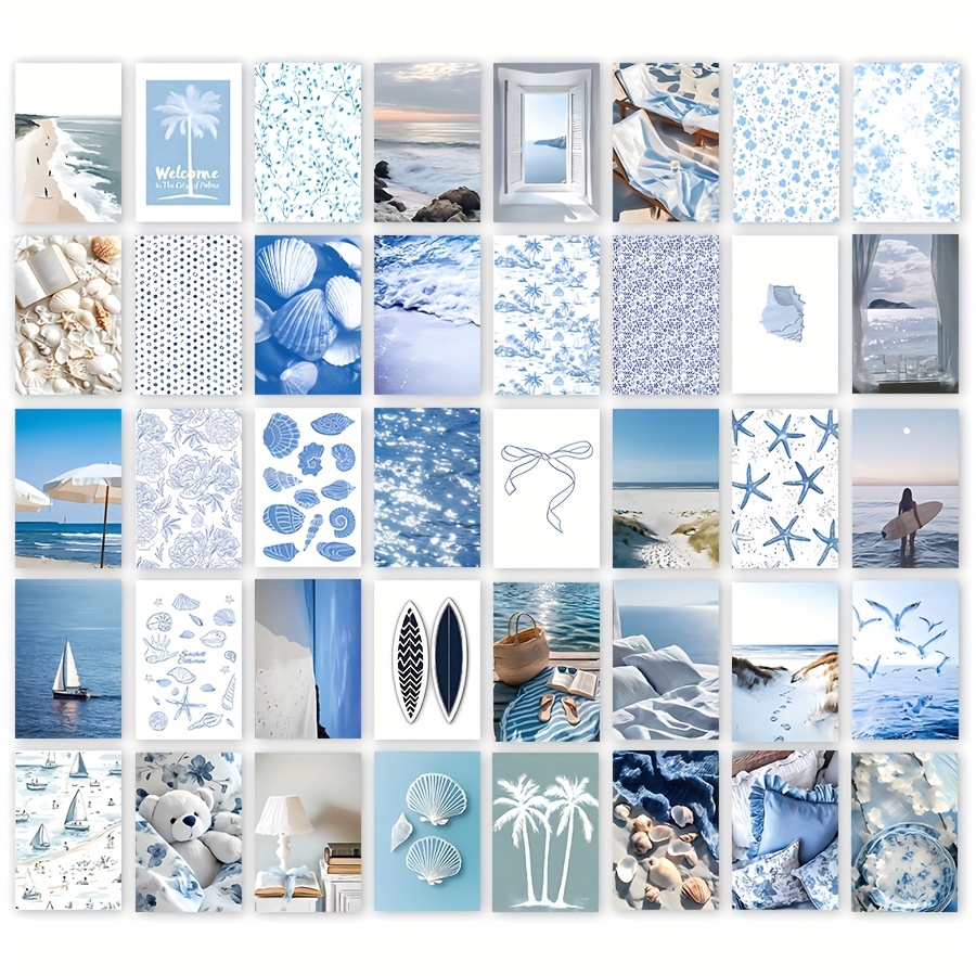 40pcs coastal beach wall art prints unframed 4x6 inch high - Temu
