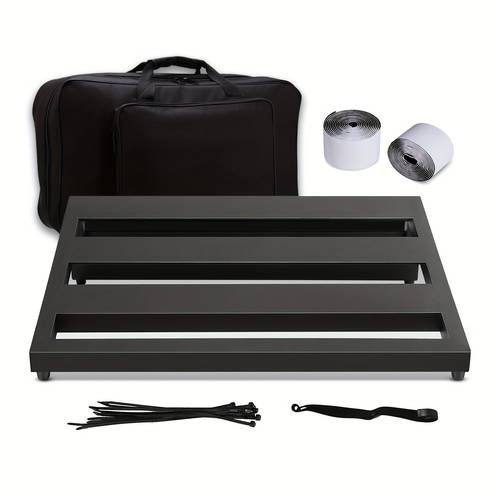 gitarrenpedalboard, 20 x 11 aluminiumlegierung pedalboard, ultraleichtgewicht 2.2lb, kabelbinder, und schlaufenband