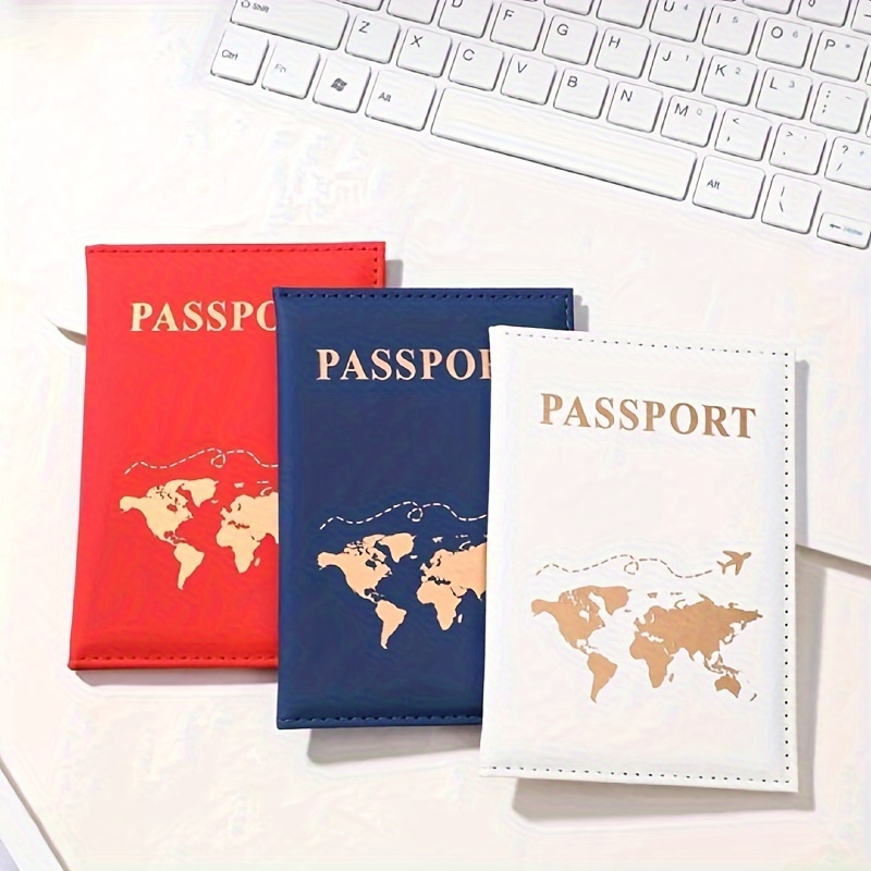 

3pcs Pu Leather Passport Covers, Lightweight, Foldable, Portable, Perfect Size Id Holder For Going Out & Vacation