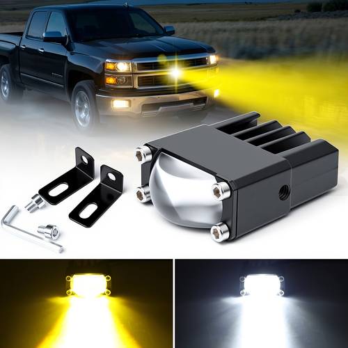 led 1 grille light grille mounted high brightness yellow and white external lights for off road vehicle auxiliary lighting