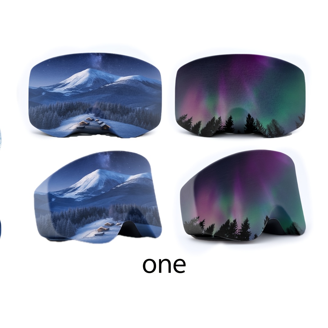 TEMU 2pcs Ski Goggle Cover Set, Ski Goggle Case - Dust-proof Protective Cover, Suitable For Snowboarding And Outdoor (with Elastic Closure), Starry