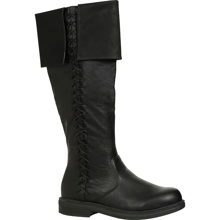 Image of Retro Medieval Nordic Viking Men's Plus Size Bart High Boots Pirate Boots Flat Casual Mid-calf Boots Western Handmade Ankle Boots