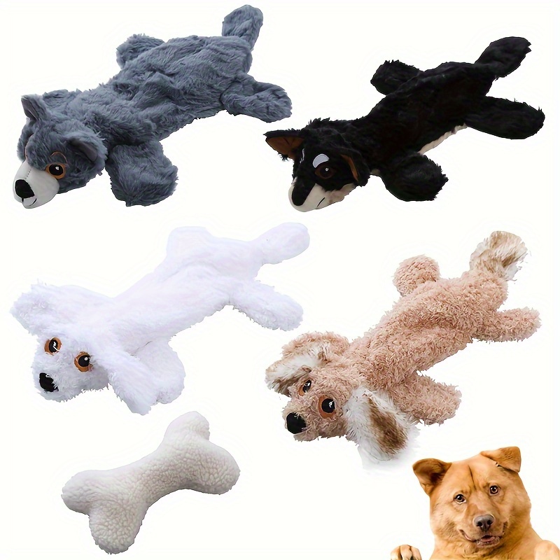 

5 Pack Dog Squeaky Toys 4 No Stuffing Toy And 1 Plush With Stuffing For For Small, Medium And Large Dogs - Each-cute Durable Squeaky Dog Toy Chewing Interactive To Keep Them Busy Best Birthday Gift