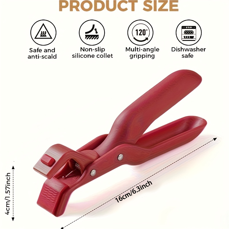 2 4pcs heavy duty heat resistant tongs up to 446 f 230 c non slip bowl pot tray clips for oven air fryer stove grill single hand operation with anti slip base ideal for home and professional kitchens Product details 2