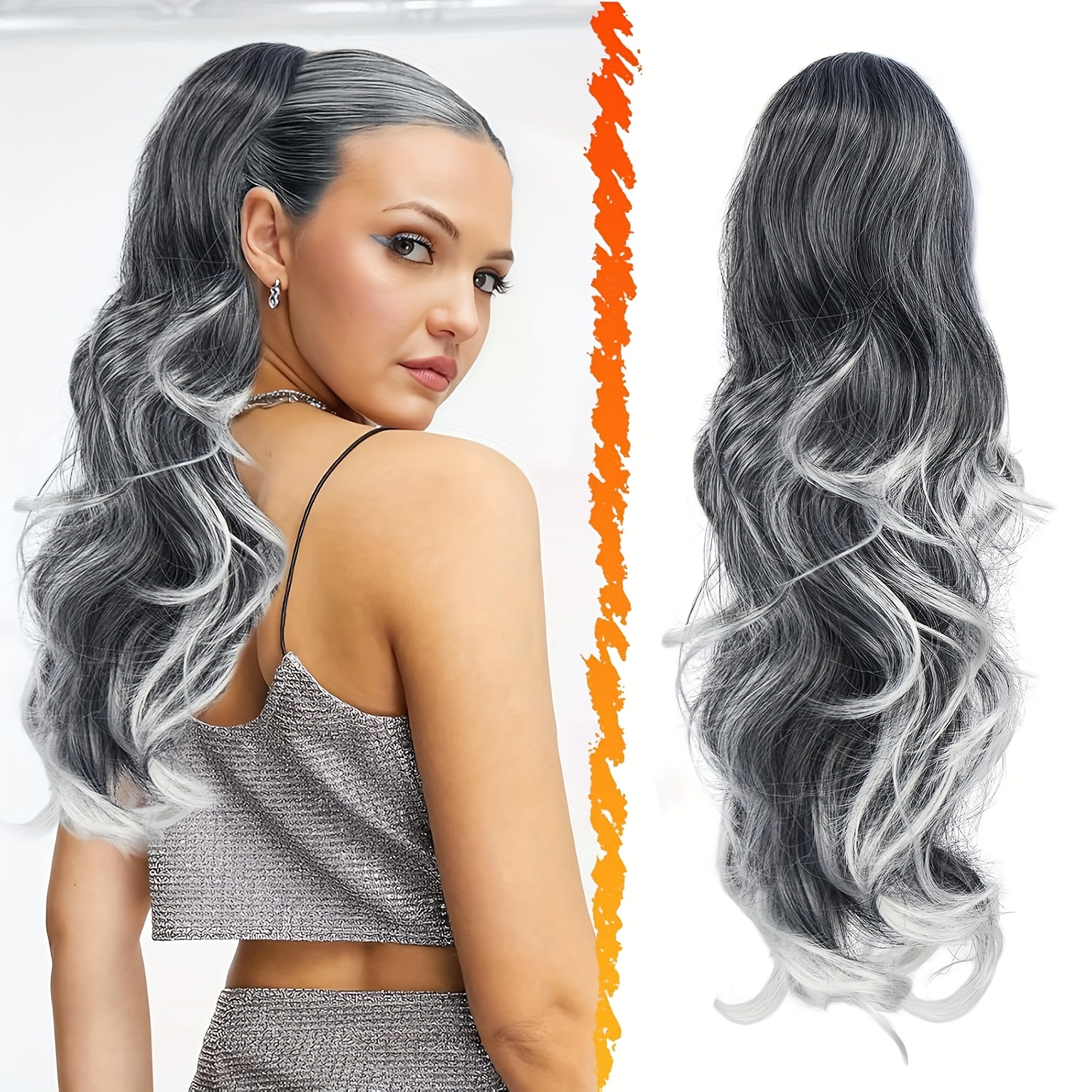 drawstring ponytail extensions 20 inch curly wavy - Temu display picture 1