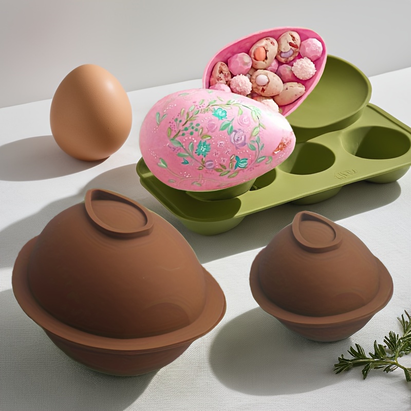 

2pcs Silicone Baking Mold Set, Oval Chocolate Candy Mold, Oven Safe, For Easter And Ramadan Desserts, With Diy Cake Decorating Tools For Holiday Treats