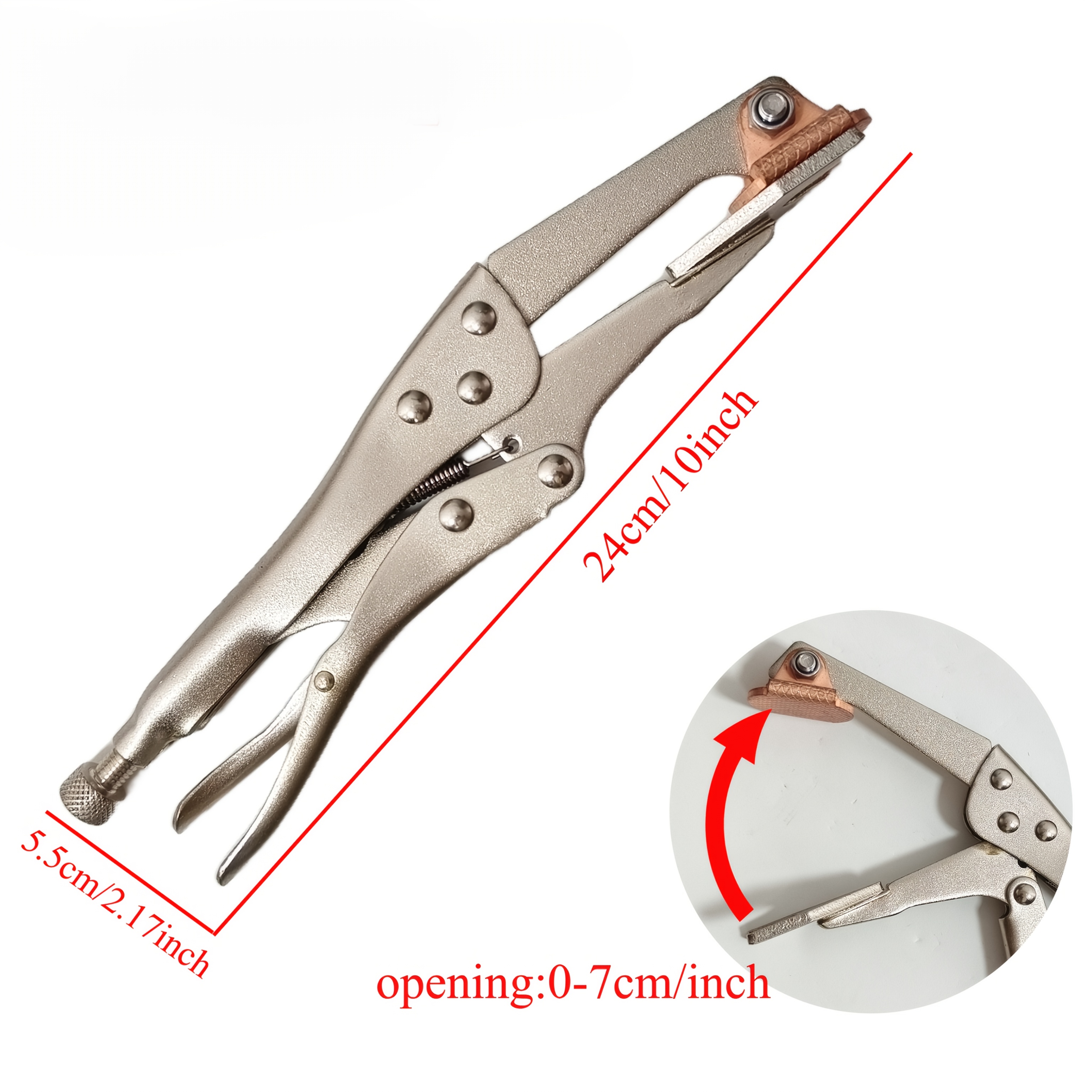 Image of 10-inch Plugweld Welding Pliers With Copper Alloy Backing & -jaw Locking Clamp - Heavy-duty Mig For Automotive Body Repair, Metal Welding, Welding Clamp For (burn-thru)