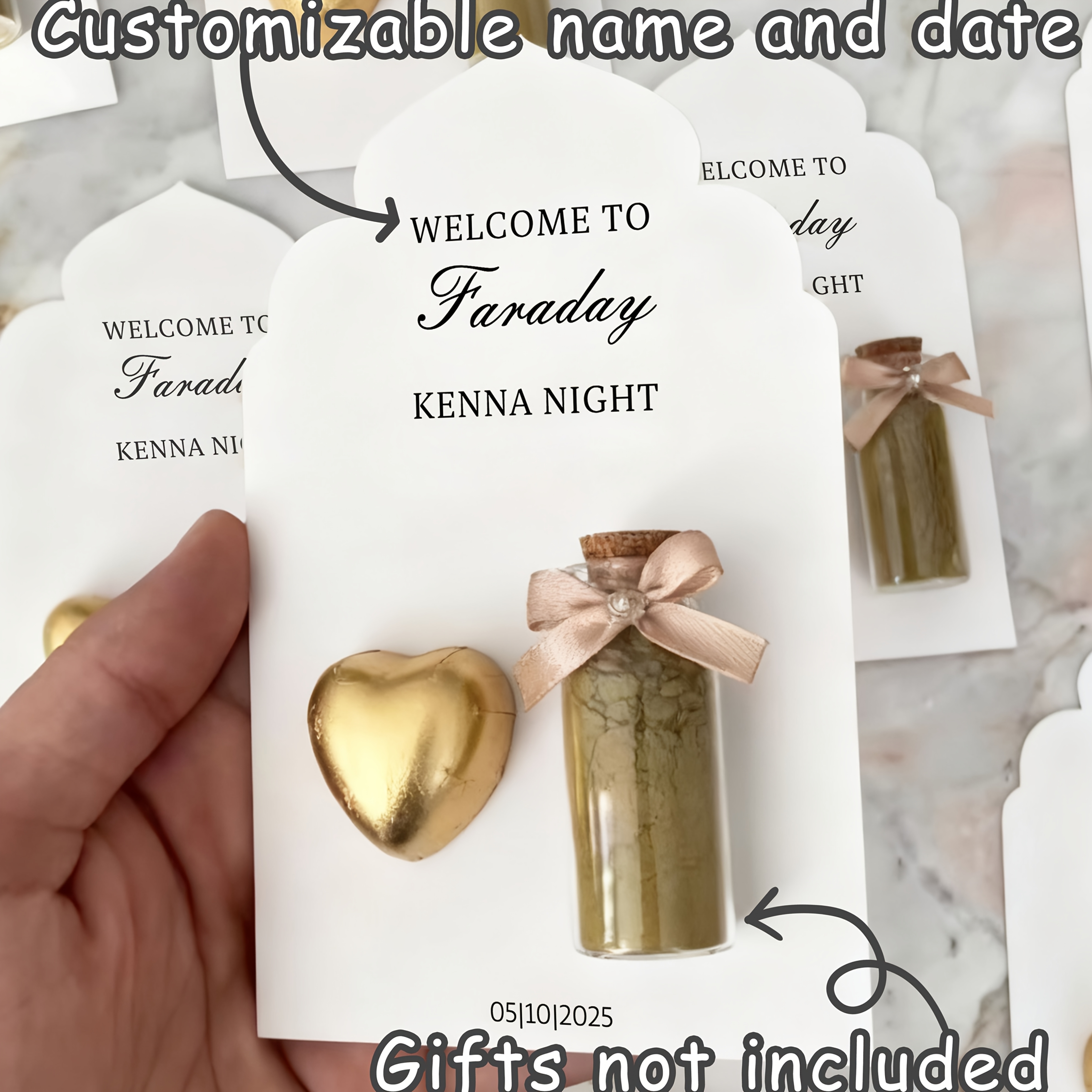 E-shop 10 Stück personalisierbare Geschenkanhänger für Brautjungfern - Personalisiert mit Namen , elegantes weißes grünes Design, als Hochzeits-
