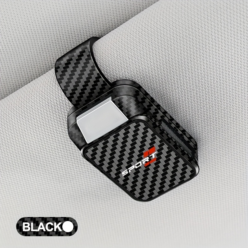 TEMU Carbon Fiber Car Visor Fashion Glasses Holder - Elegant High-end Abs Resin Clip For Most Vehicles, Stores Fashion Glasses While Driving, For ,