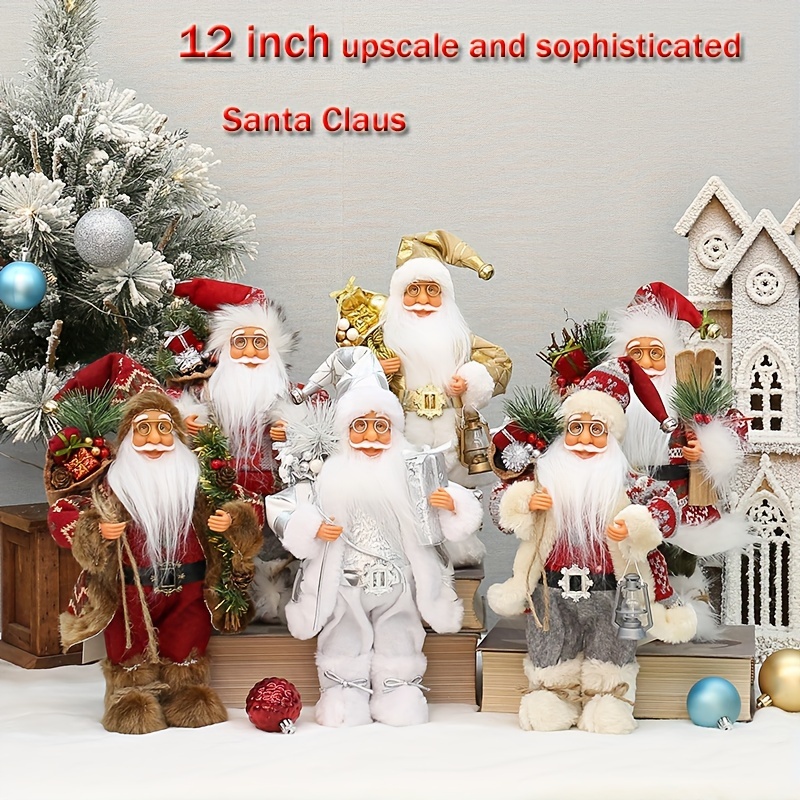 

1pc, Santa Claus Figurine, Christmas Tabletop Desktop Ornament, Craft Gifts For Home Decor, Room Decor, Garden Decor, Holiday Gifts, 30cm/12in