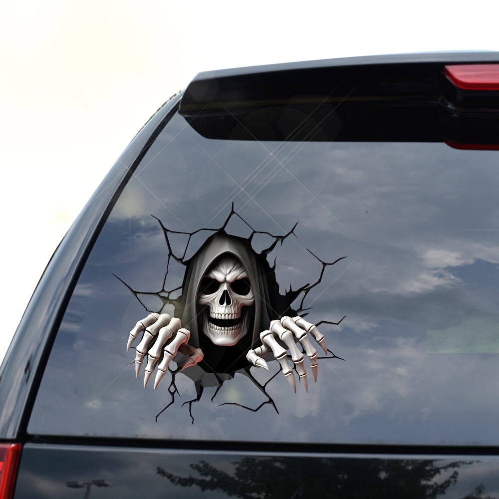 flat sticke2D Horror Skull Car Sticker